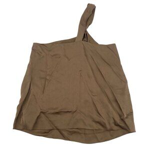 THEORY Size Small  Bark Brown BRIANI Silk Lined Single Knot Strap Relaxed Blouse